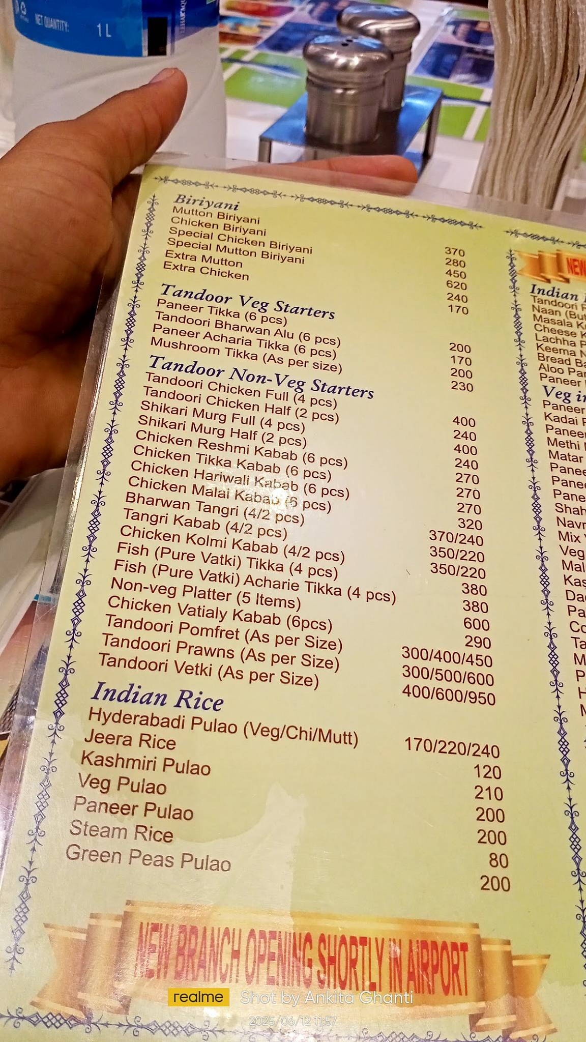 Dada Boudi Restaurant menu