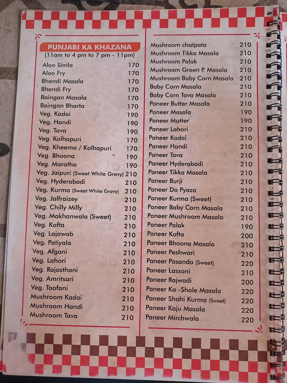 Dakshin Tadka Pure Veg menu