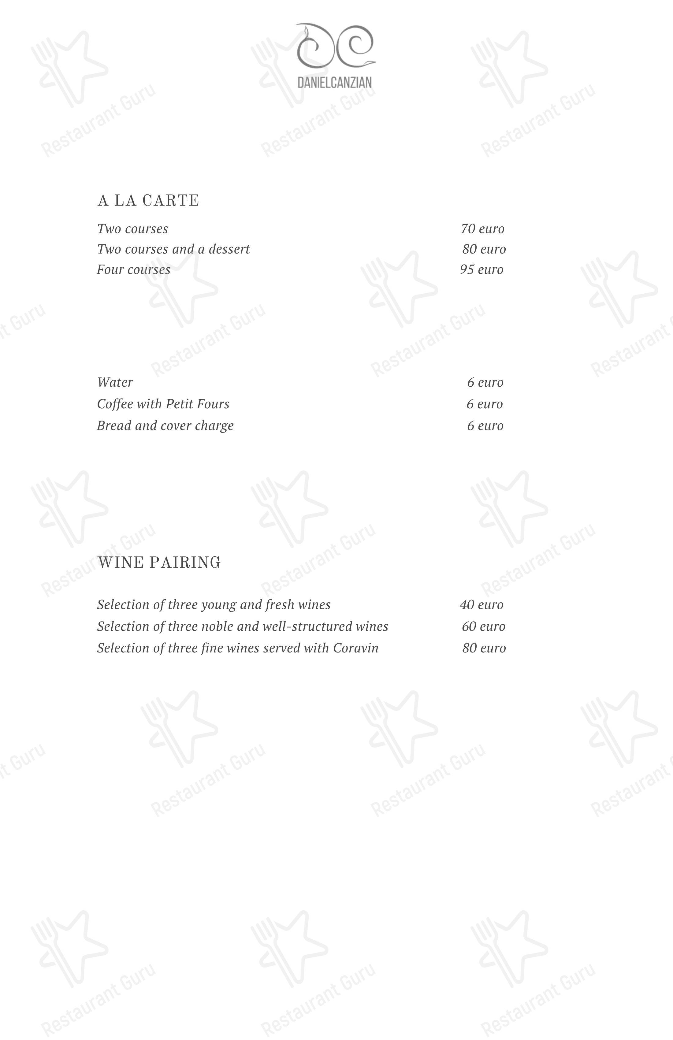 Wine Menu per DanielCanzian Ristorante Milano in Milano