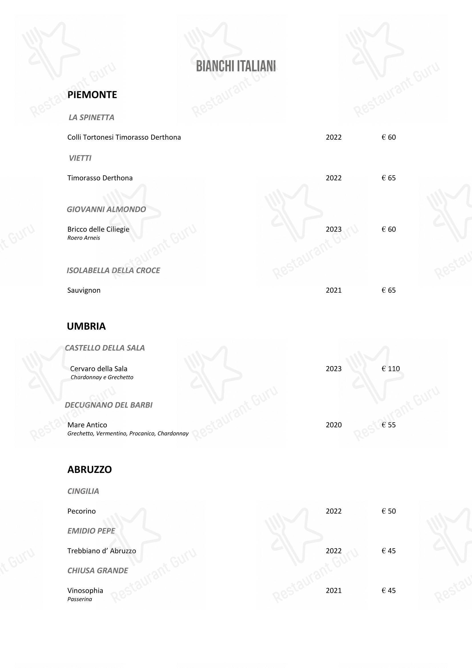 Menu di DanielCanzian Ristorante Milano - Wine Menu