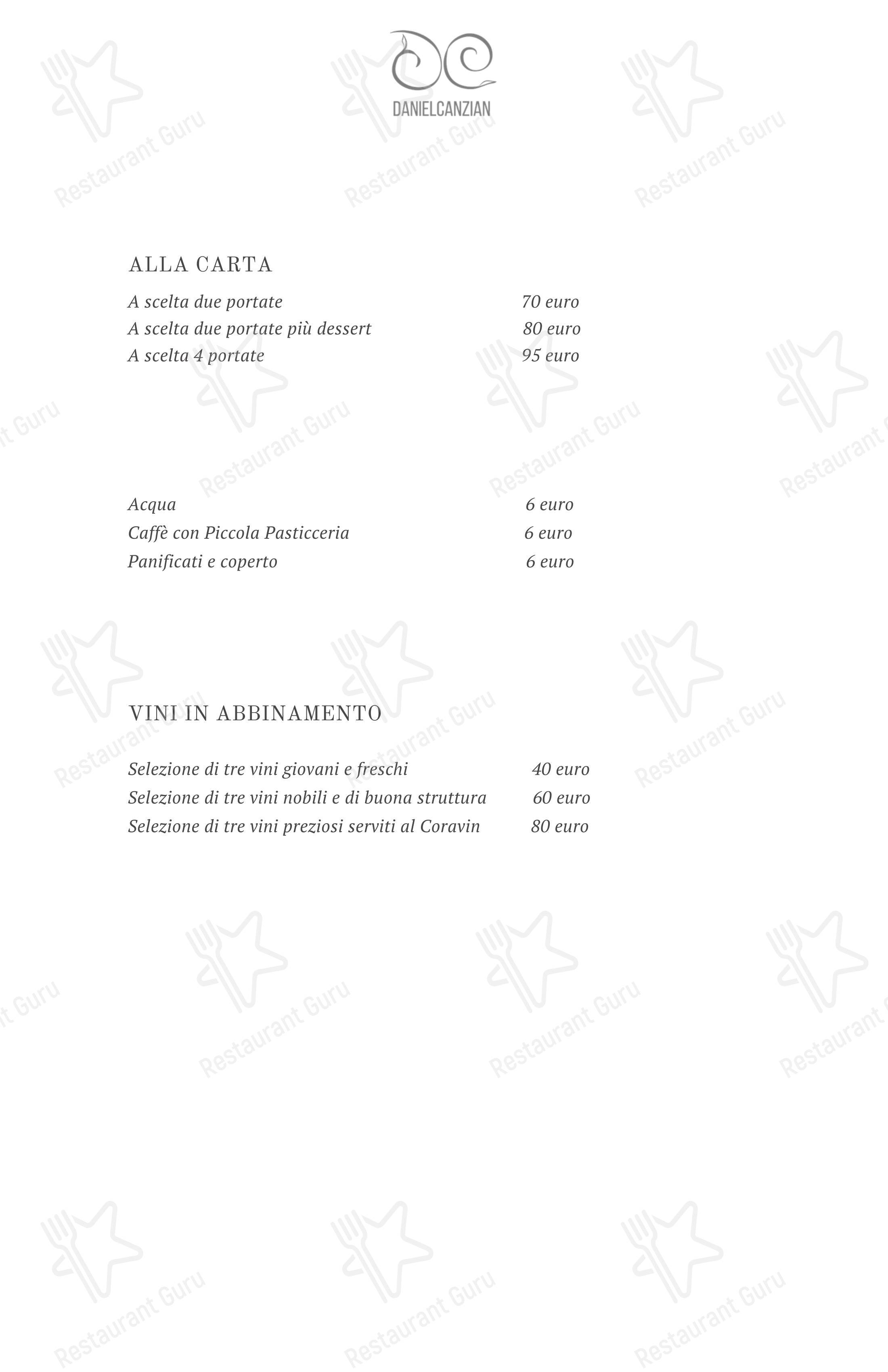 DanielCanzian Ristorante Milano in Milano - Wine Menu