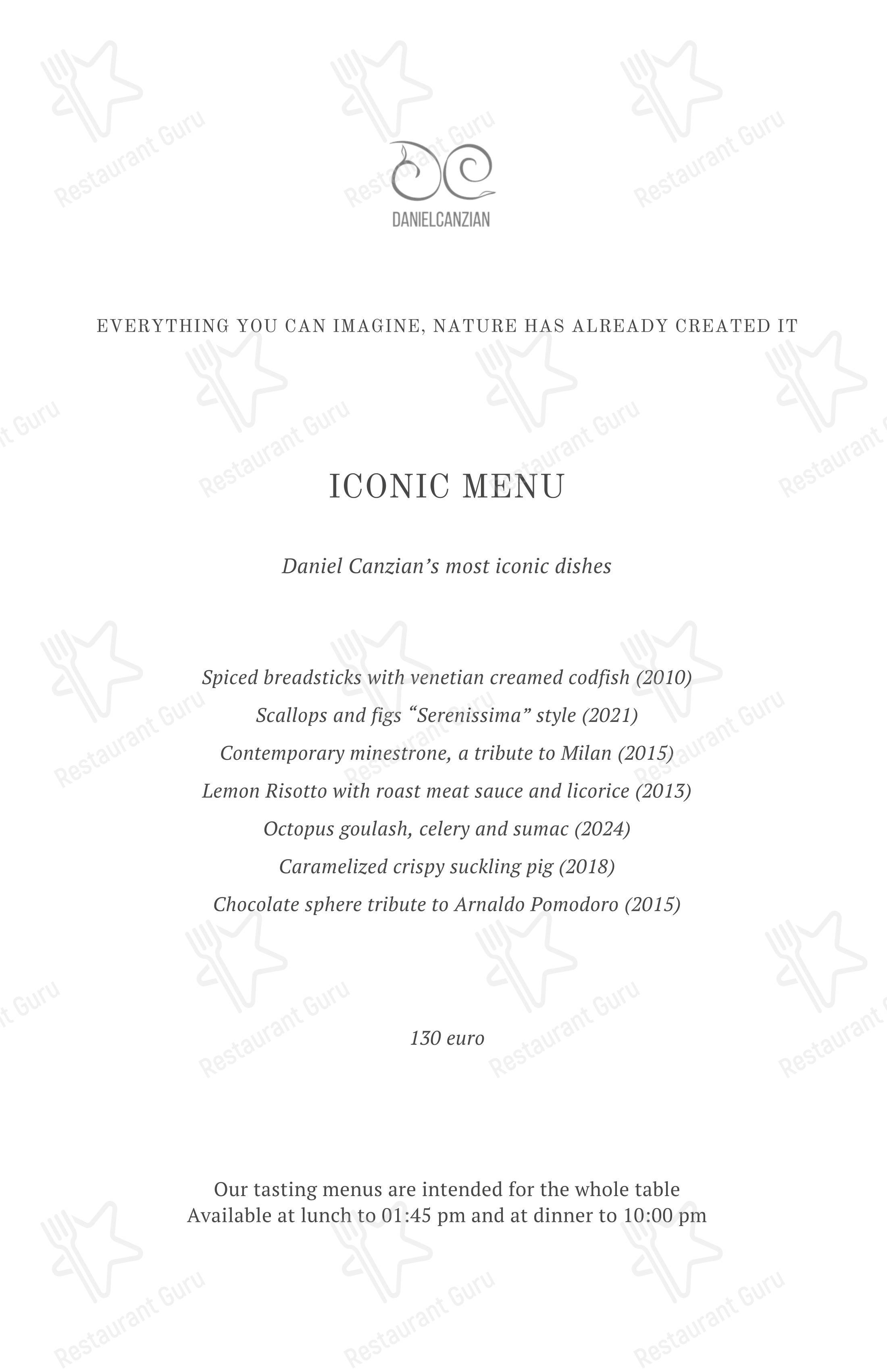 DanielCanzian Ristorante Milano in Milano - Dinner Menu