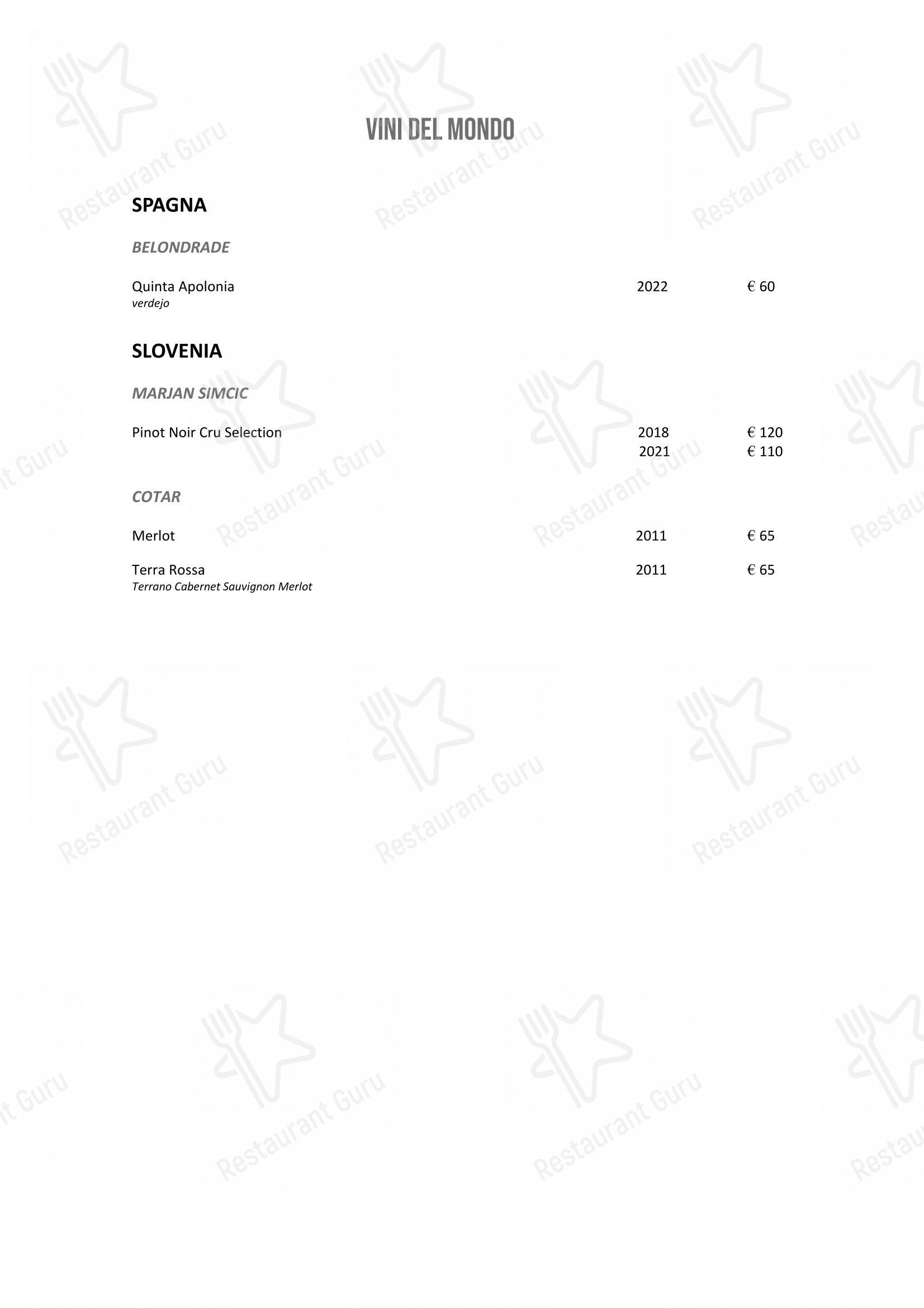 Menu di DanielCanzian Ristorante Milano - Wine Menu
