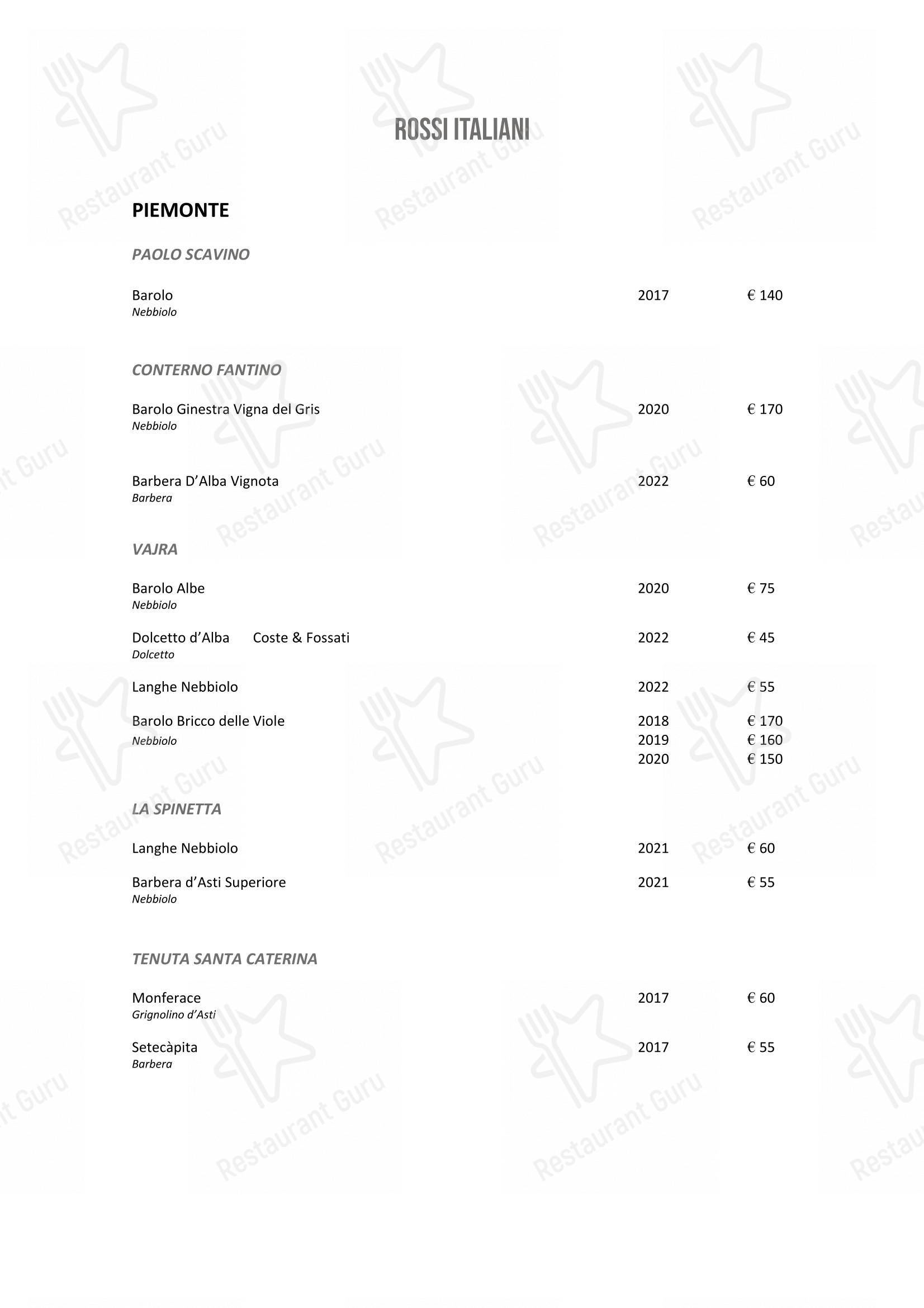 Menu di DanielCanzian Ristorante Milano - Wine Menu
