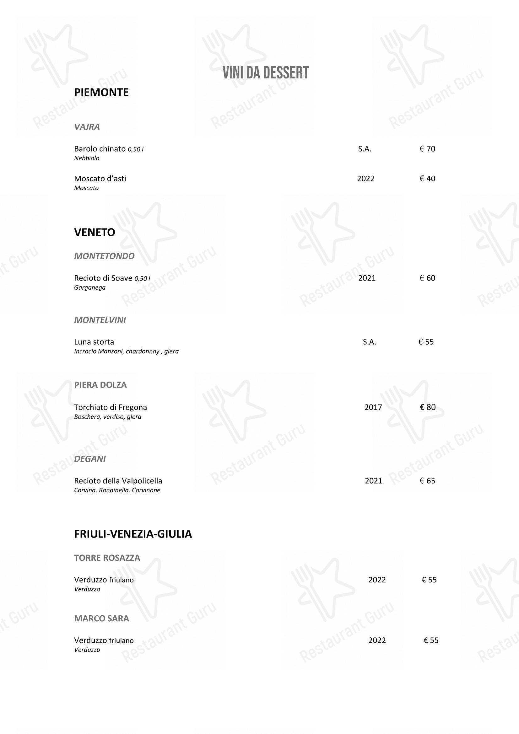 Menu di DanielCanzian Ristorante Milano - Wine Menu