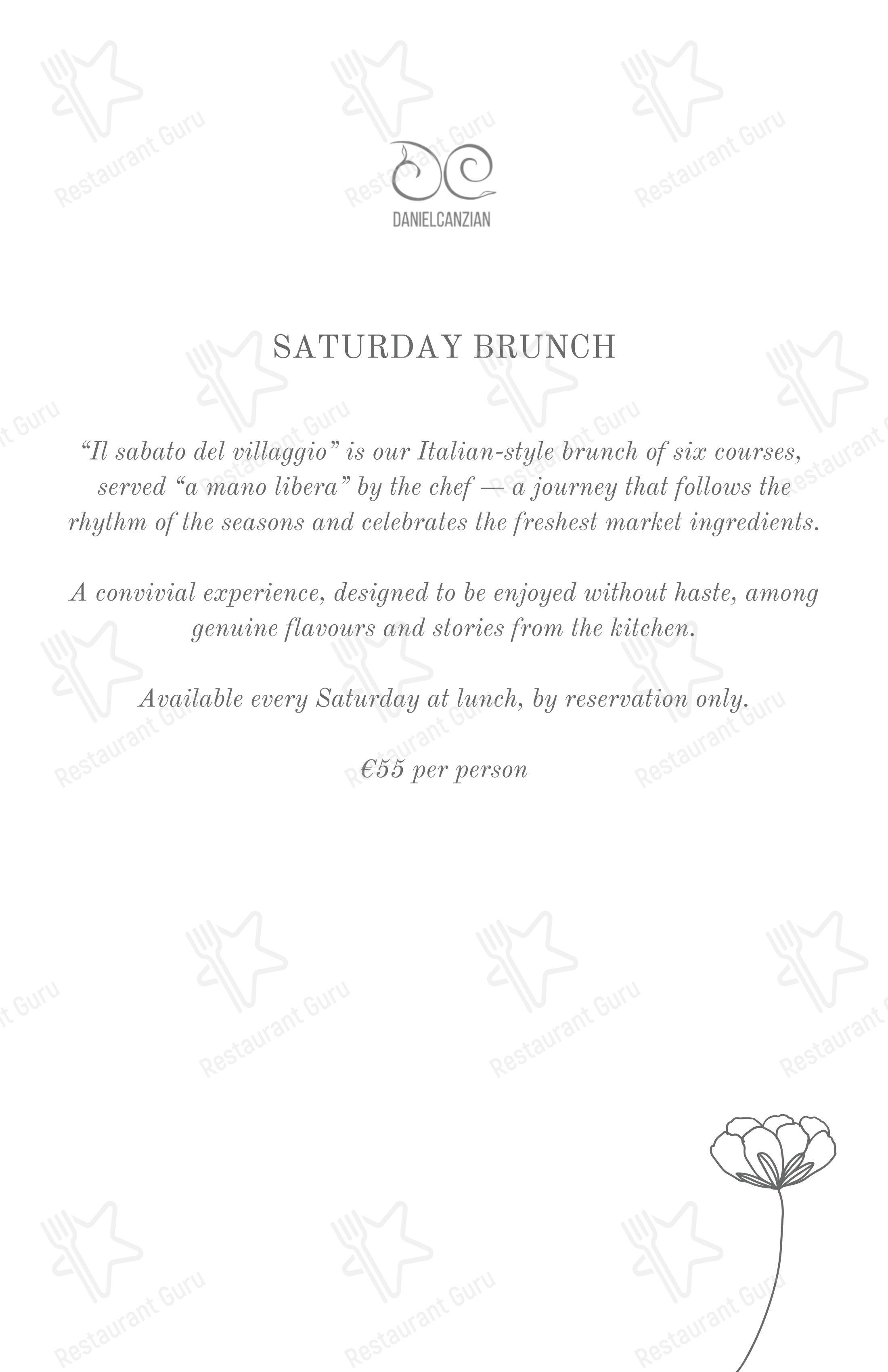 Menu di DanielCanzian Ristorante Milano - Takeaway Menu