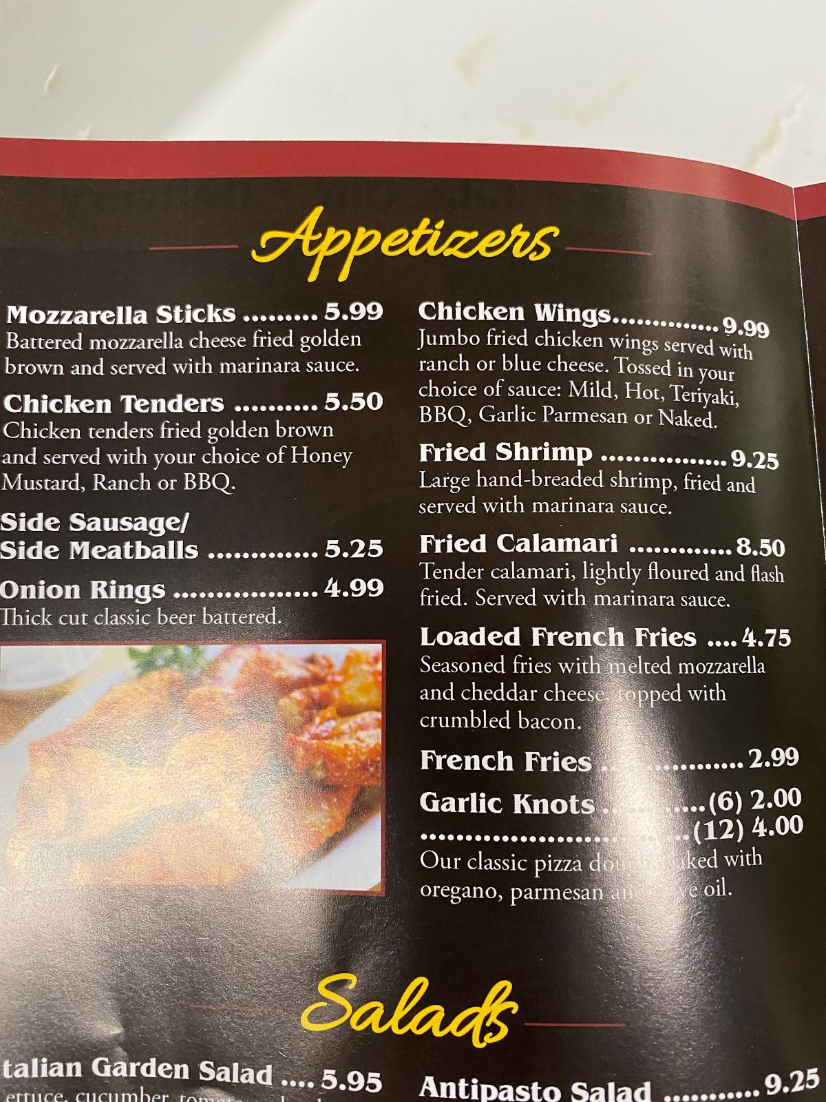 Menu at Danny’s Authentic NY Pizza pizzeria, Murrells Inlet