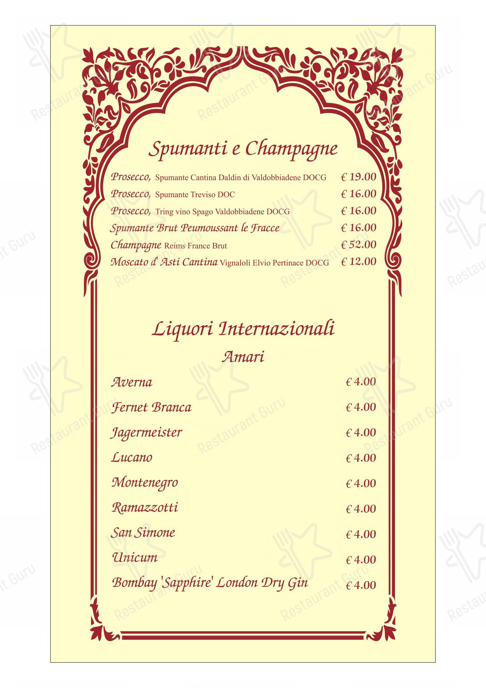 Menu bar per Ristorante indiano Dawat Torino ristorante