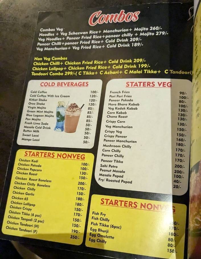 Dawat restro menu