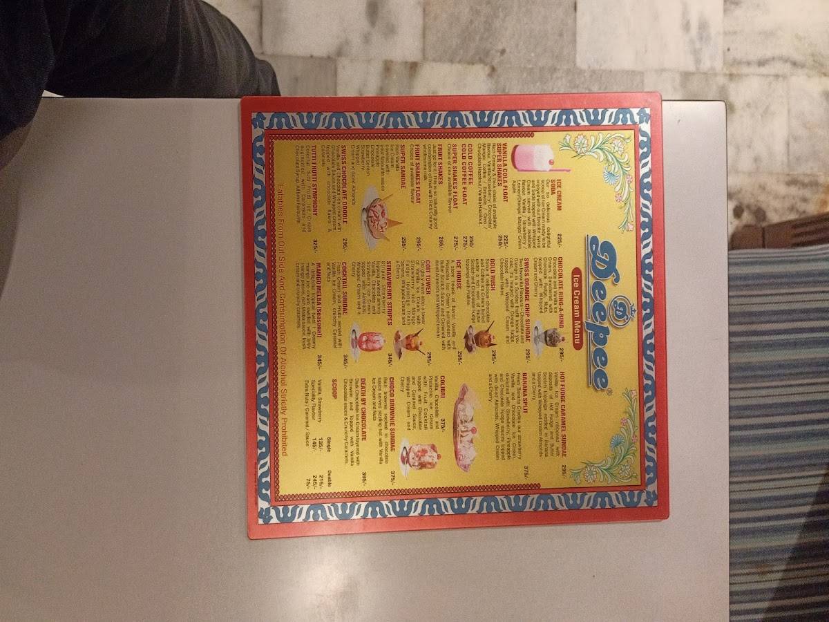 Deepee Restaurant (formerly Dasaprakash) menu
