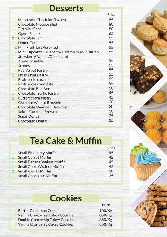 Defence Bakery Since 1962 Rajouri Garden menu