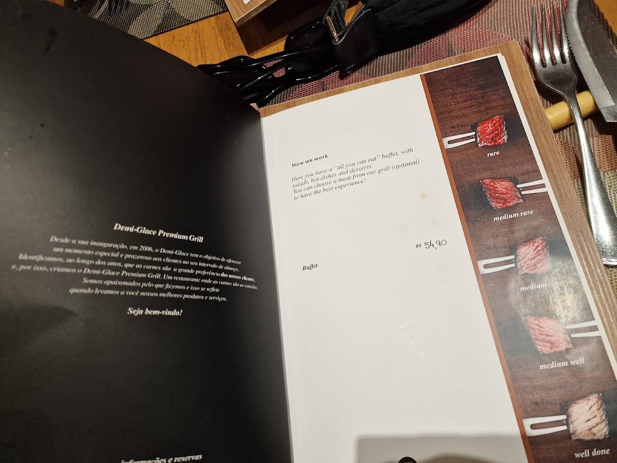 Demi-Glace Premium Grill cardápio
