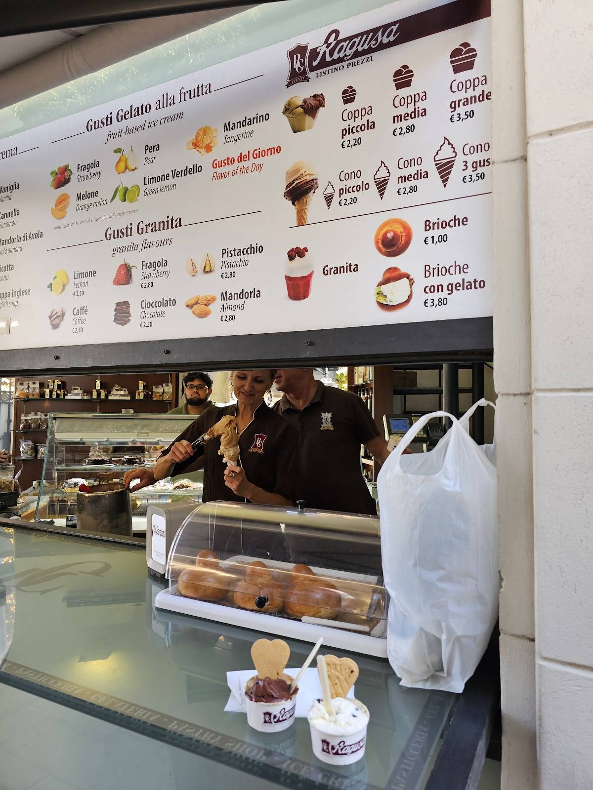 Menu di Pasticceria Gelateria Ragusa Eventi 