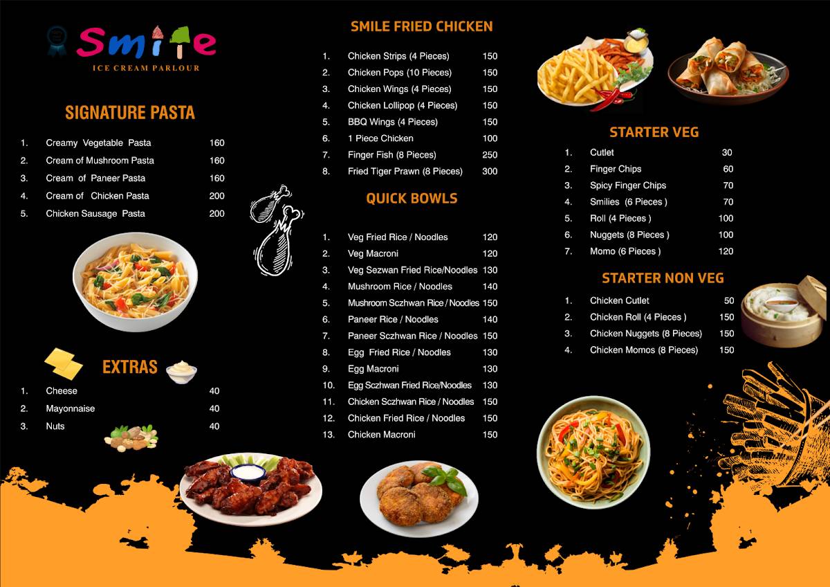 Smile Restaurant menu