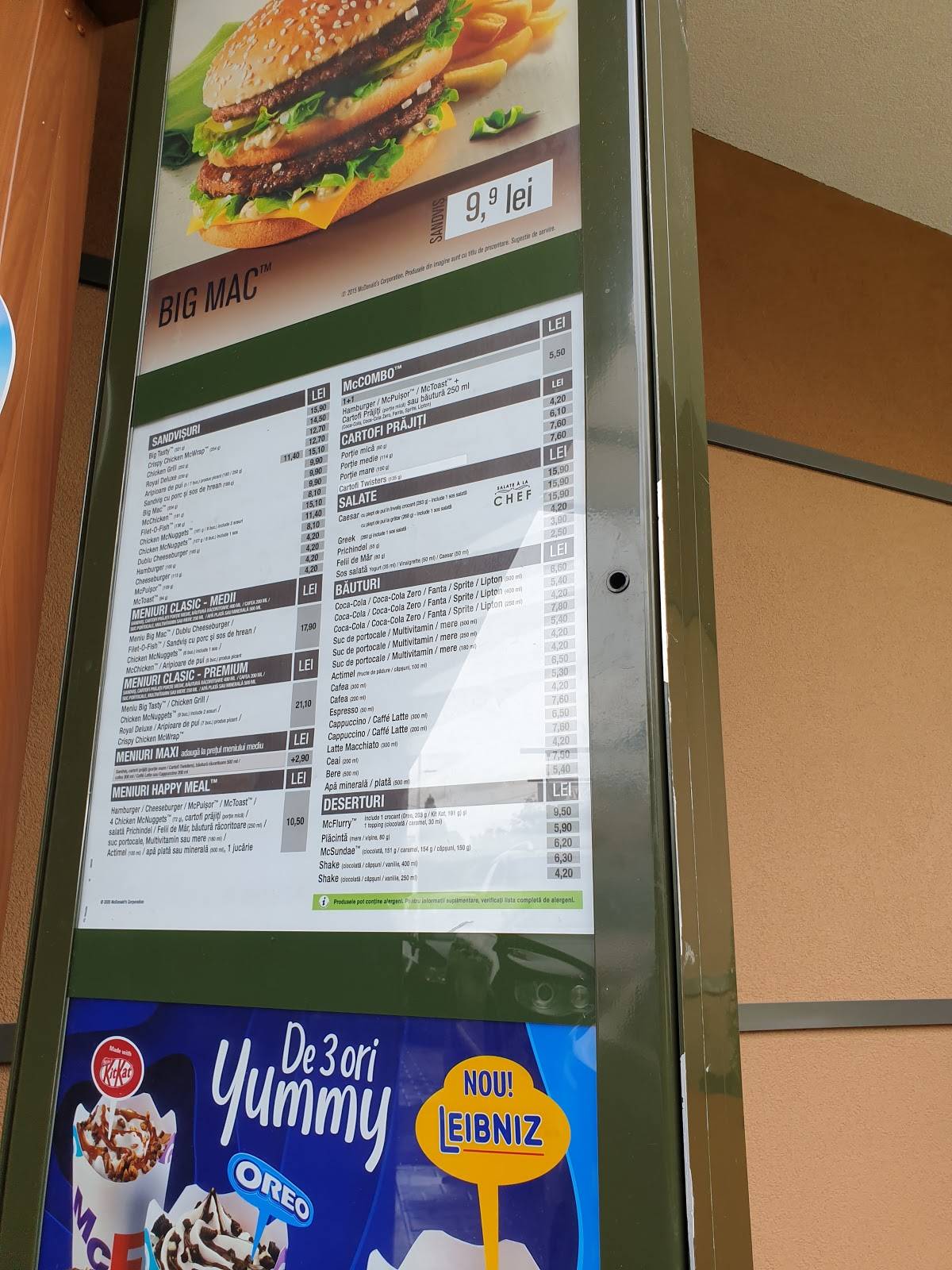 Menu de McDonald's