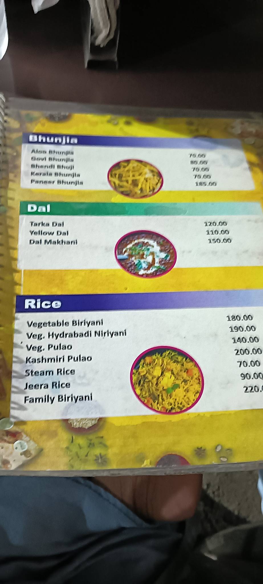 Apna Dhaba menu