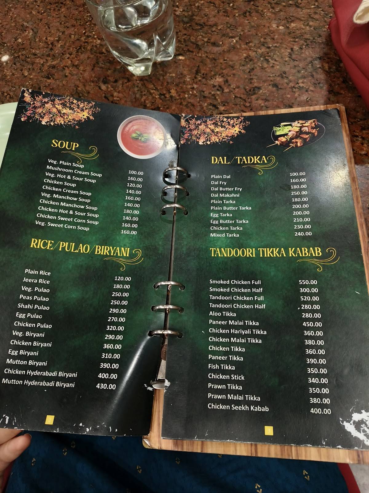 Gulmohar Restaurant menu