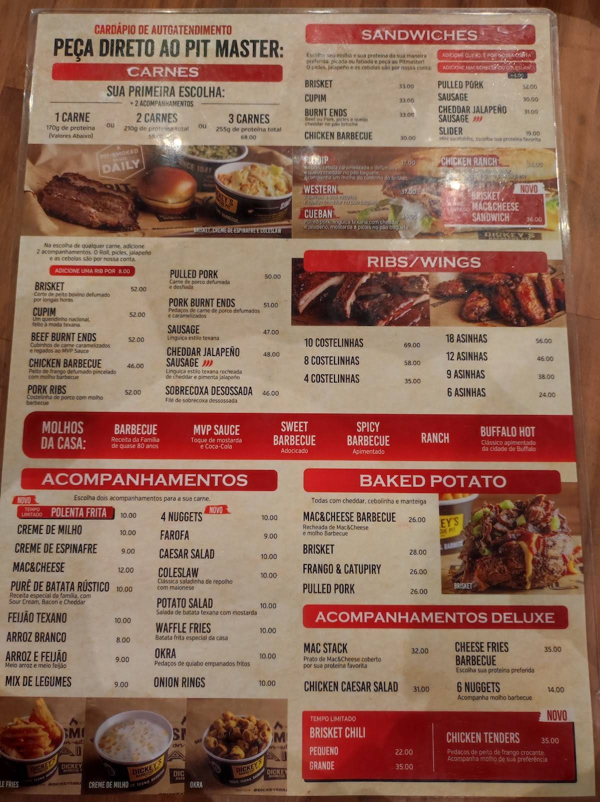 Dickey's Barbecue Pit Brasil cardápio