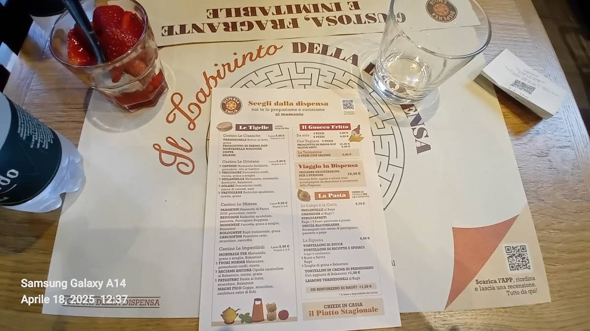 Menu di Dispensa Emilia Porta di Roma 