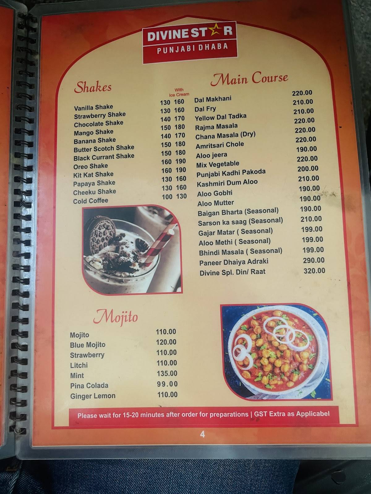 Divine Cafe & Party Lounge menu