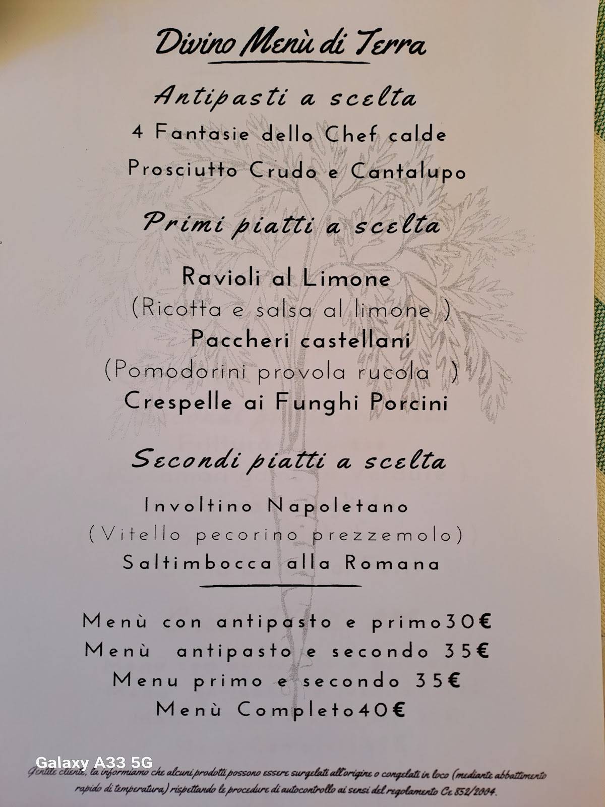Menu di Divino Ristorante Vineria 