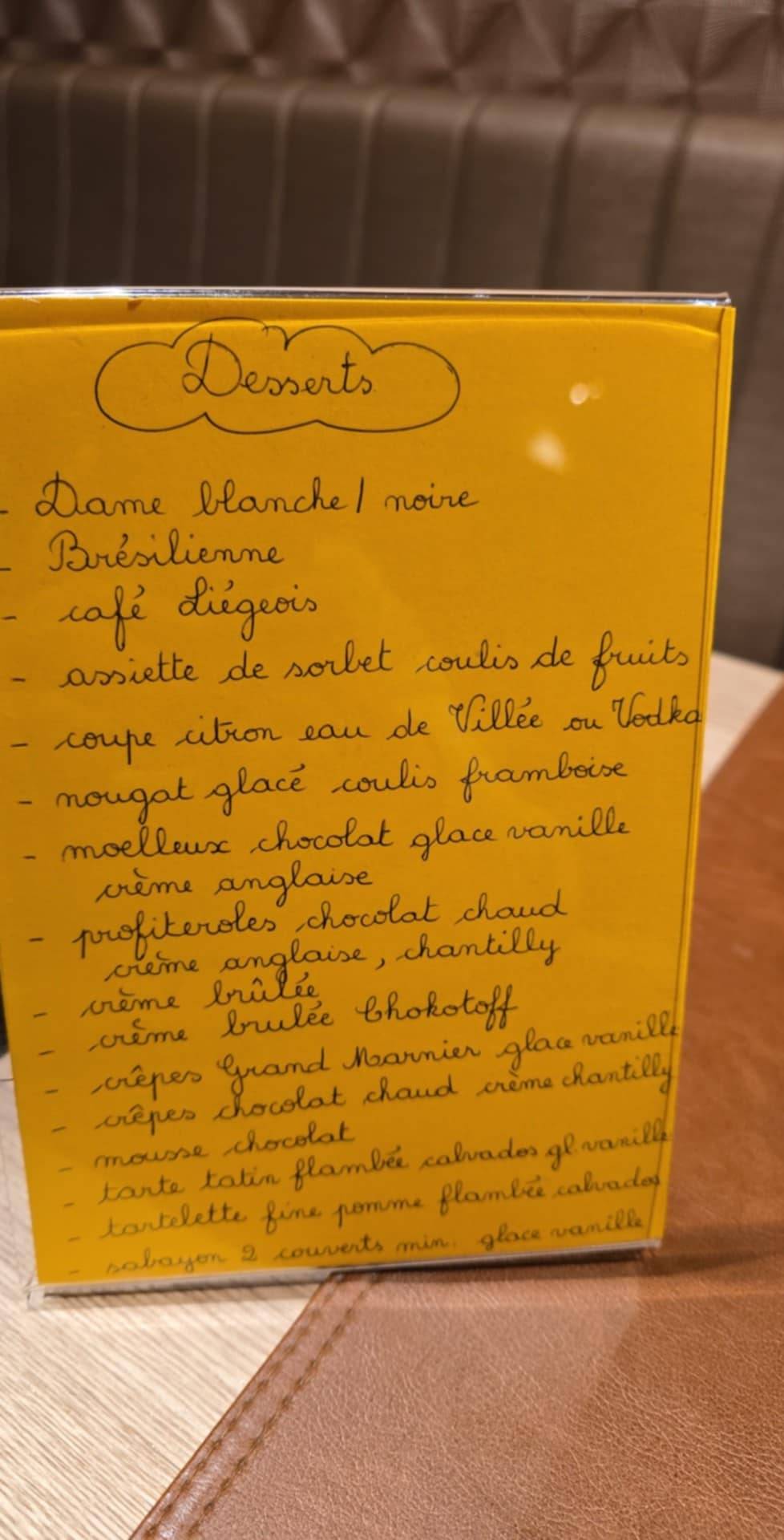 Menu de Dklé