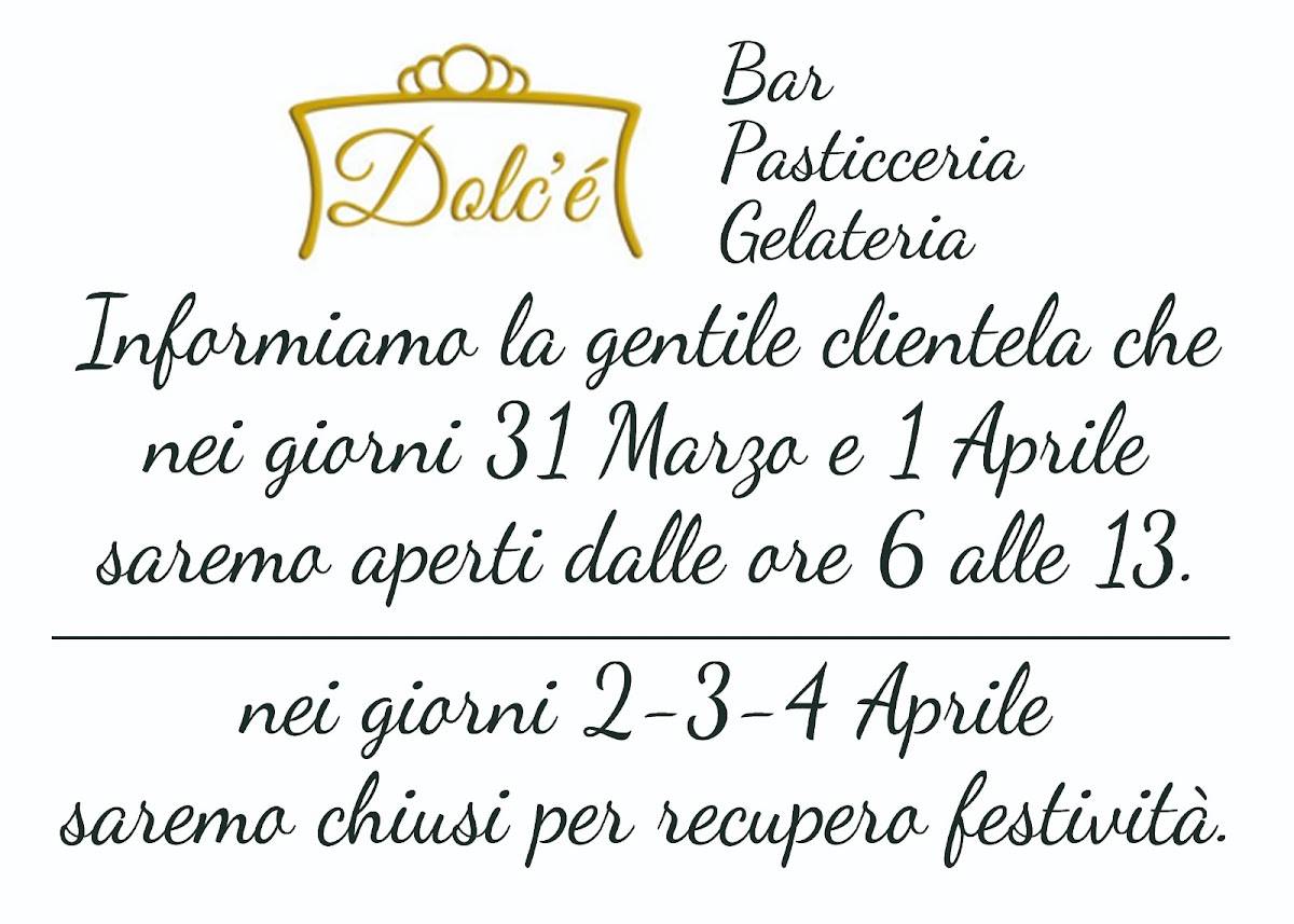 Menu di Dolc'é Pasticceria caffetteria 