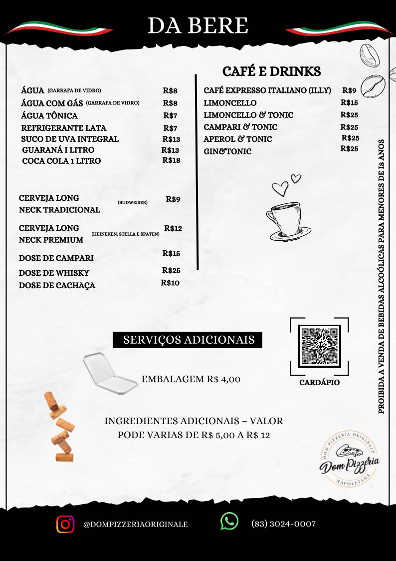 Dom Pizzeria Originale cardápio
