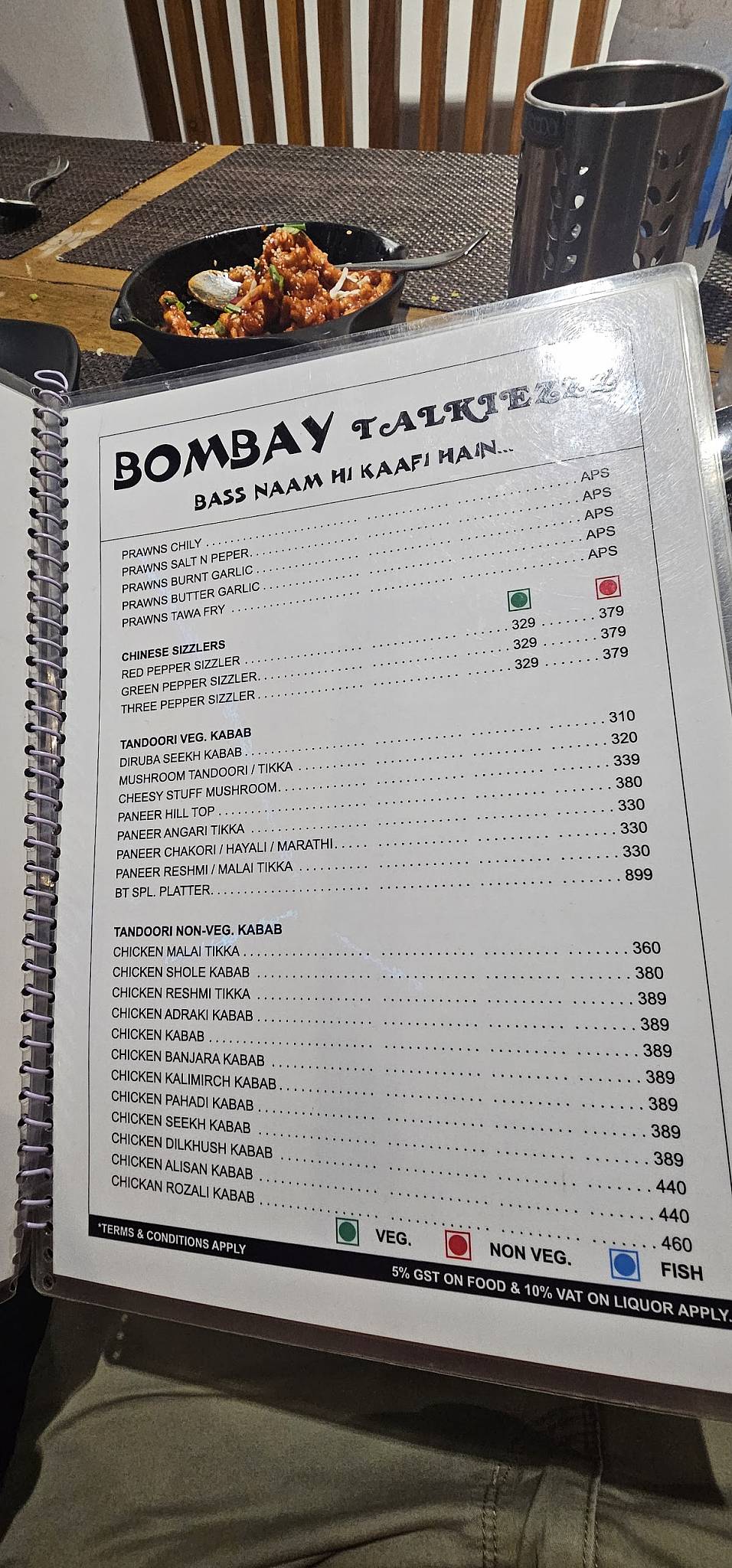 Bombay Talkiezzz - Family Restaurant & Bar in Dombivli menu