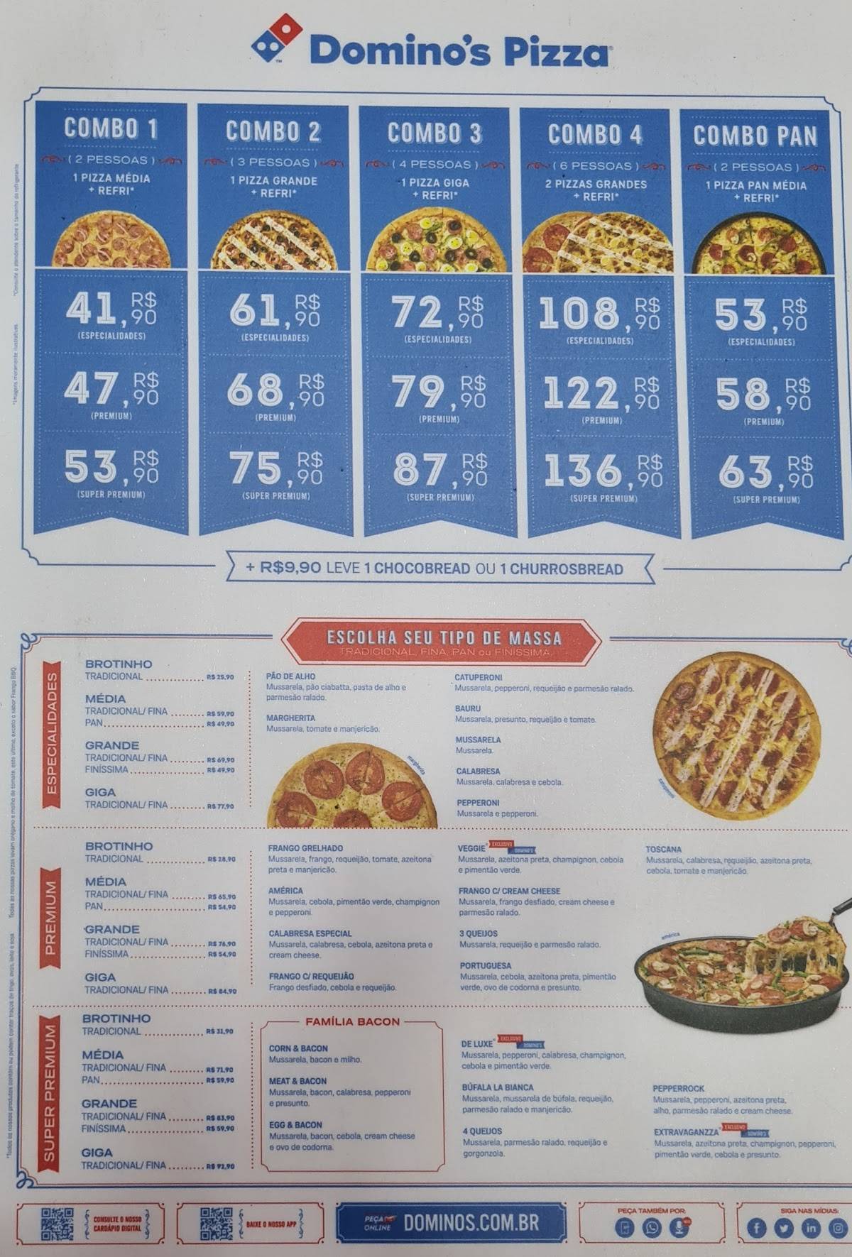Menu em Domino's Pizza restaurante, Londrina, Av. Ayrton Senna da Silva