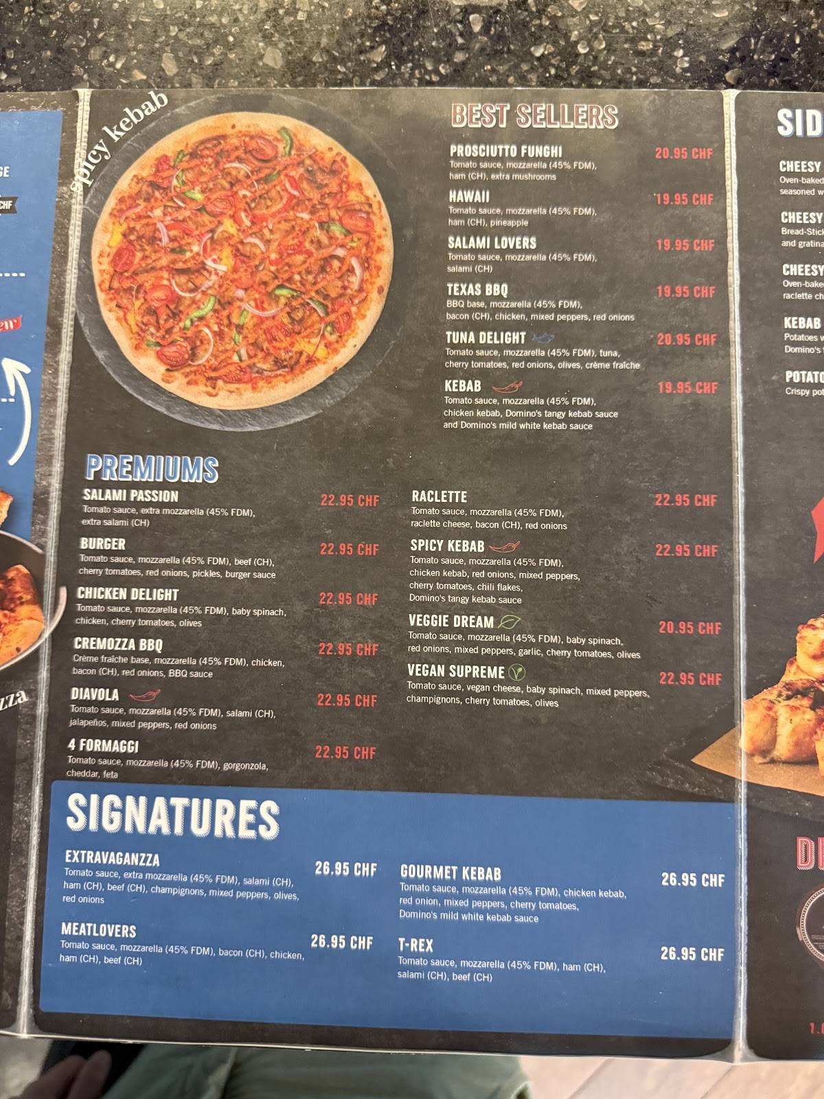 Menu di Domino's Pizza 