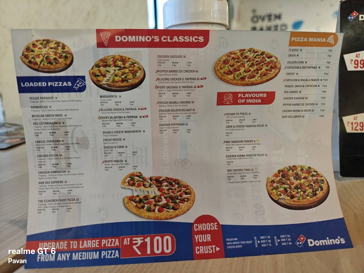 Domino's Pizza Saraswathipuram, Tumakuru menu