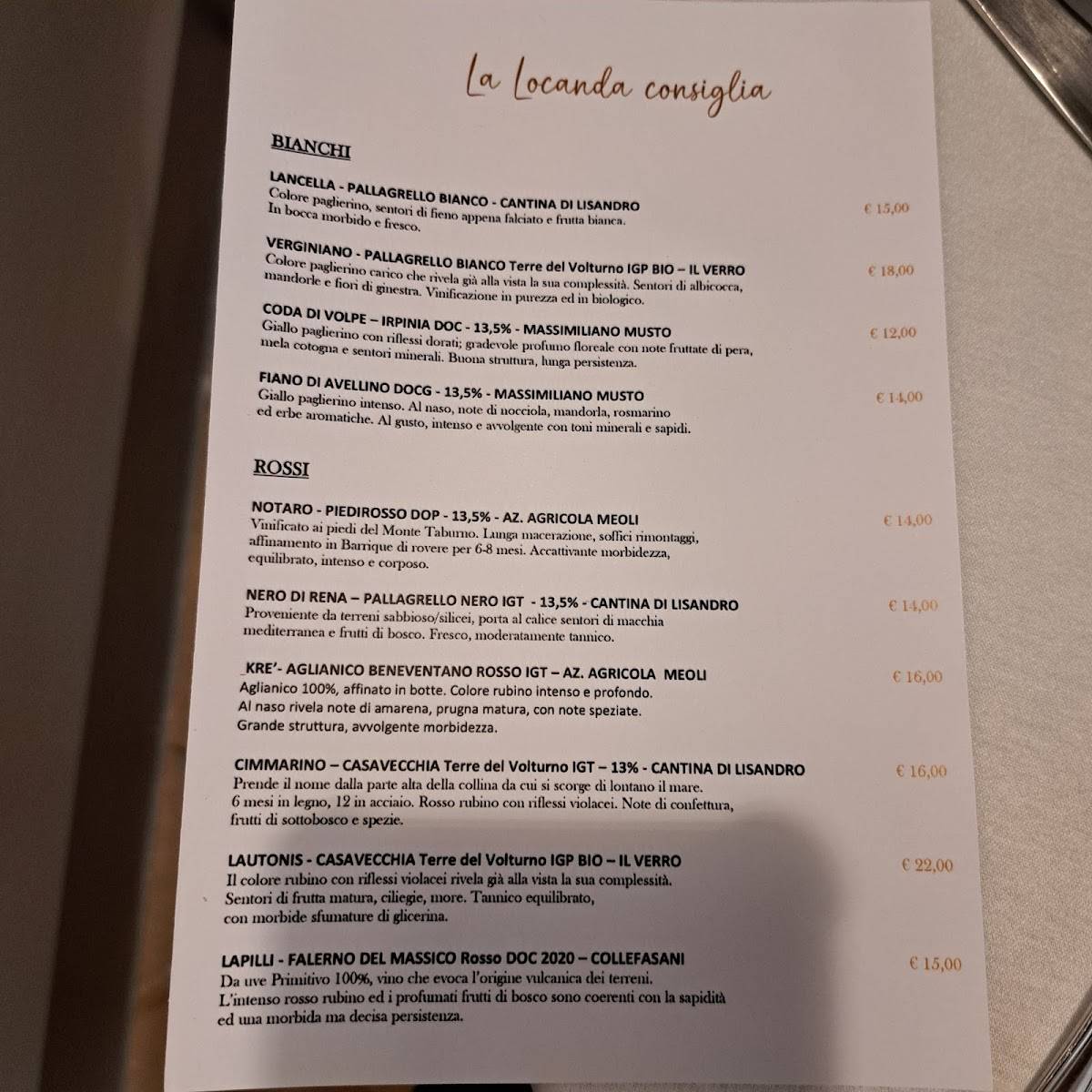 Menu di Domus Mea 
