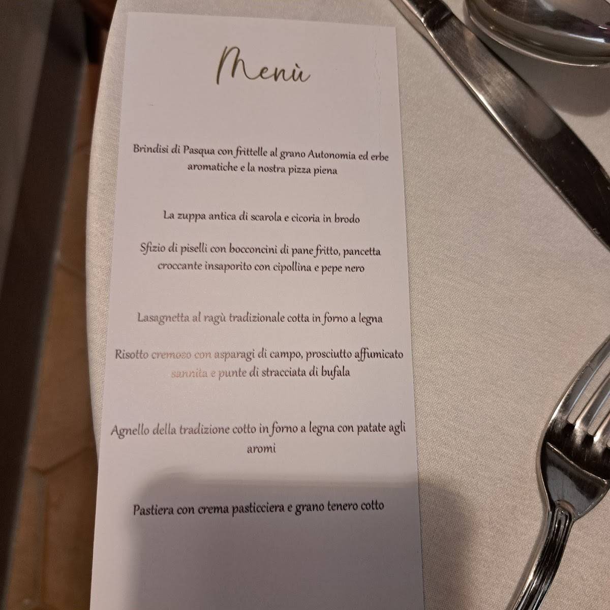 Menu di Domus Mea 