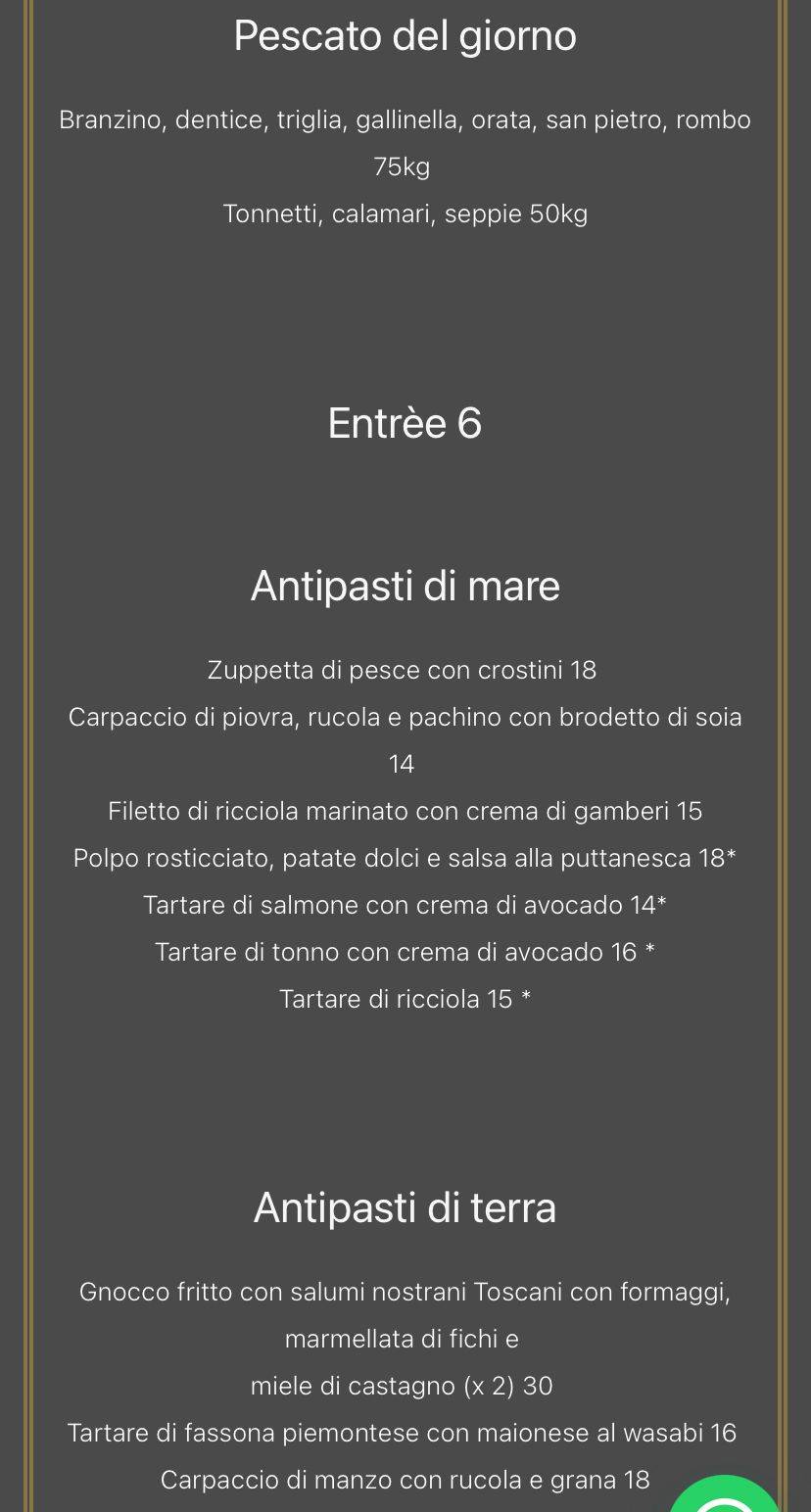 Menu de Lune Storte
