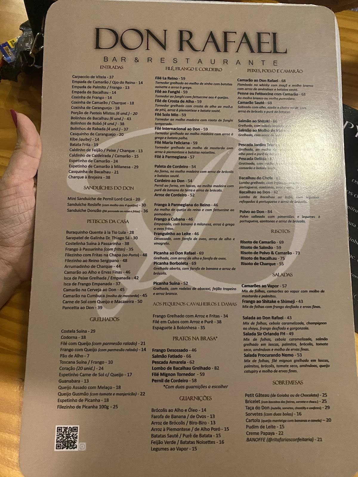 Don Rafael Garcia cardápio