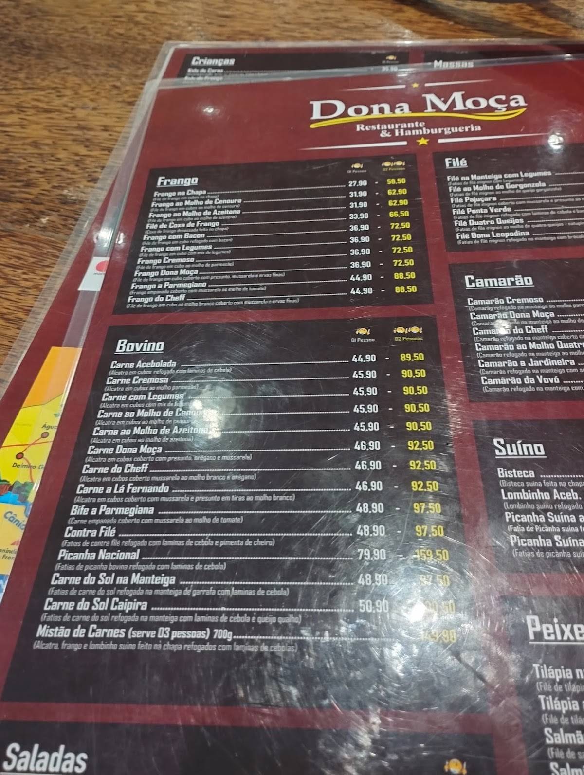 Dona Moça Restaurante cardápio