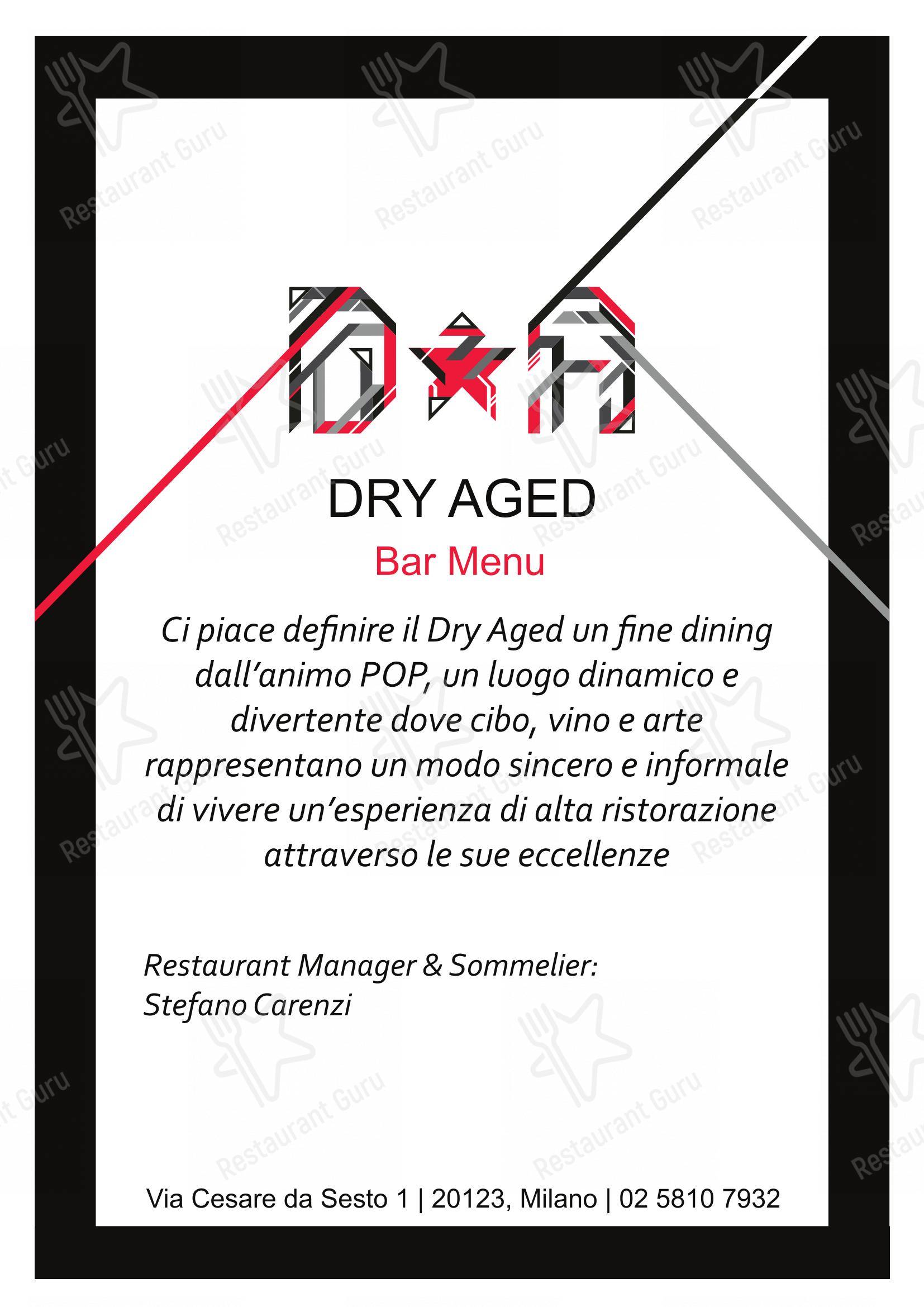 Menu di Dry Aged - Menu