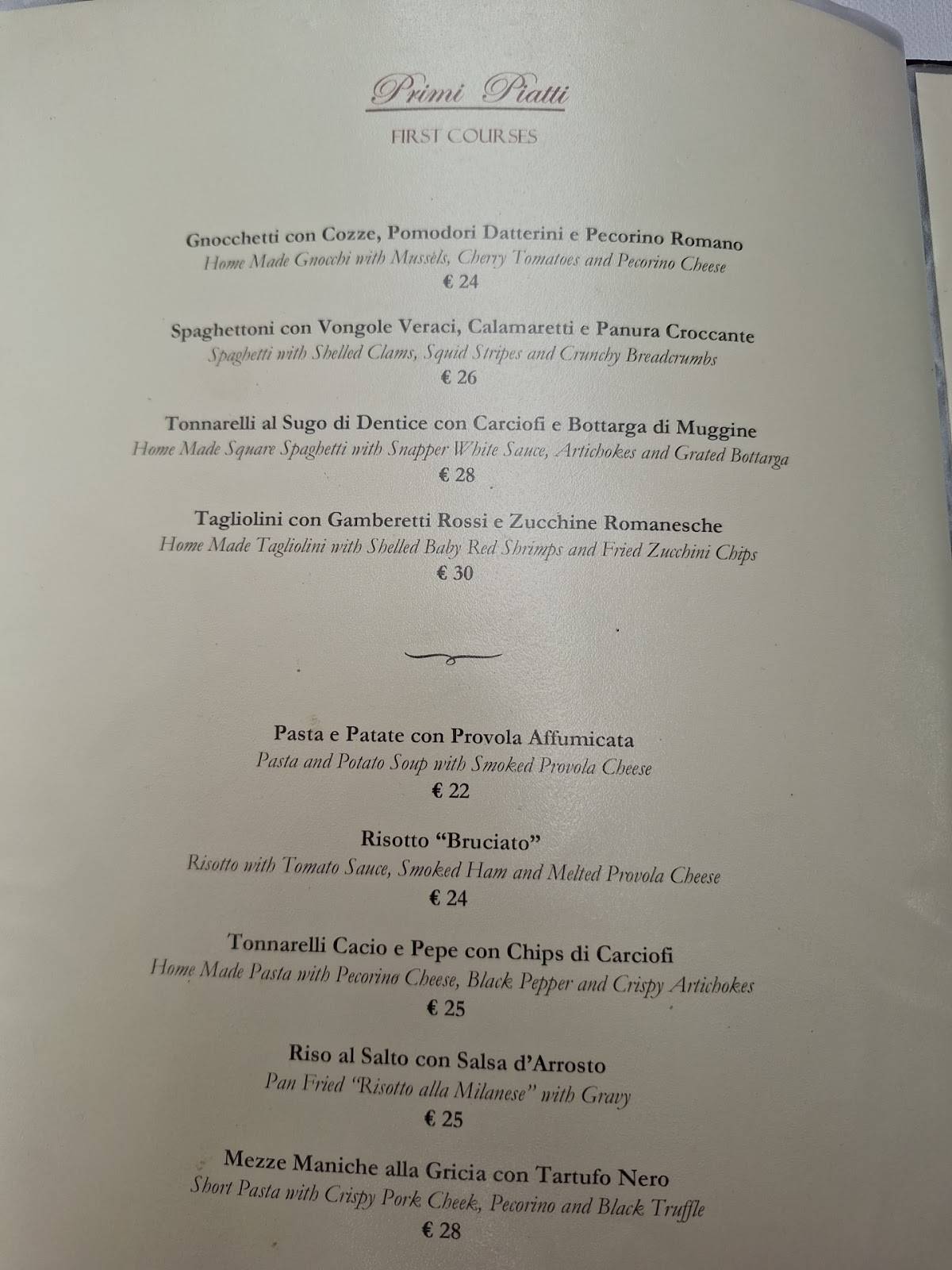Menu di Due Ladroni 