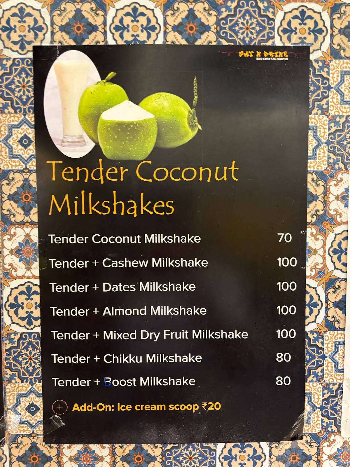 EAT N DRINK menu