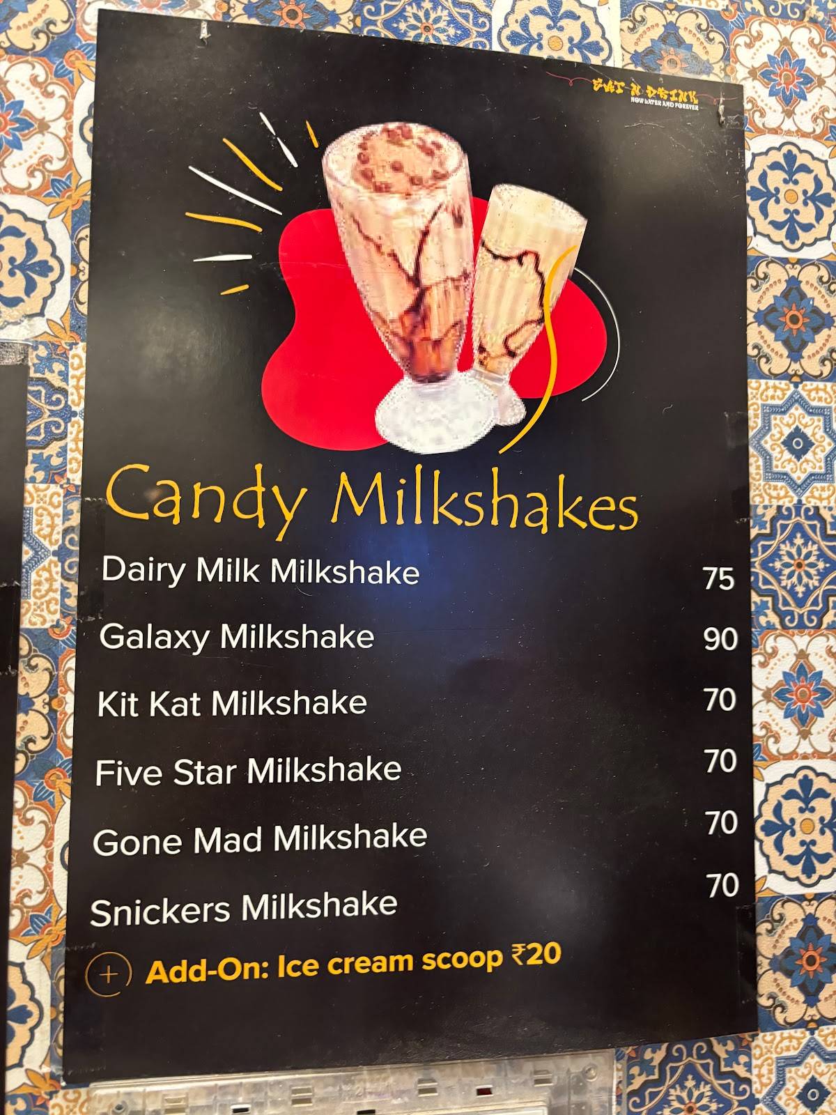 EAT N DRINK menu
