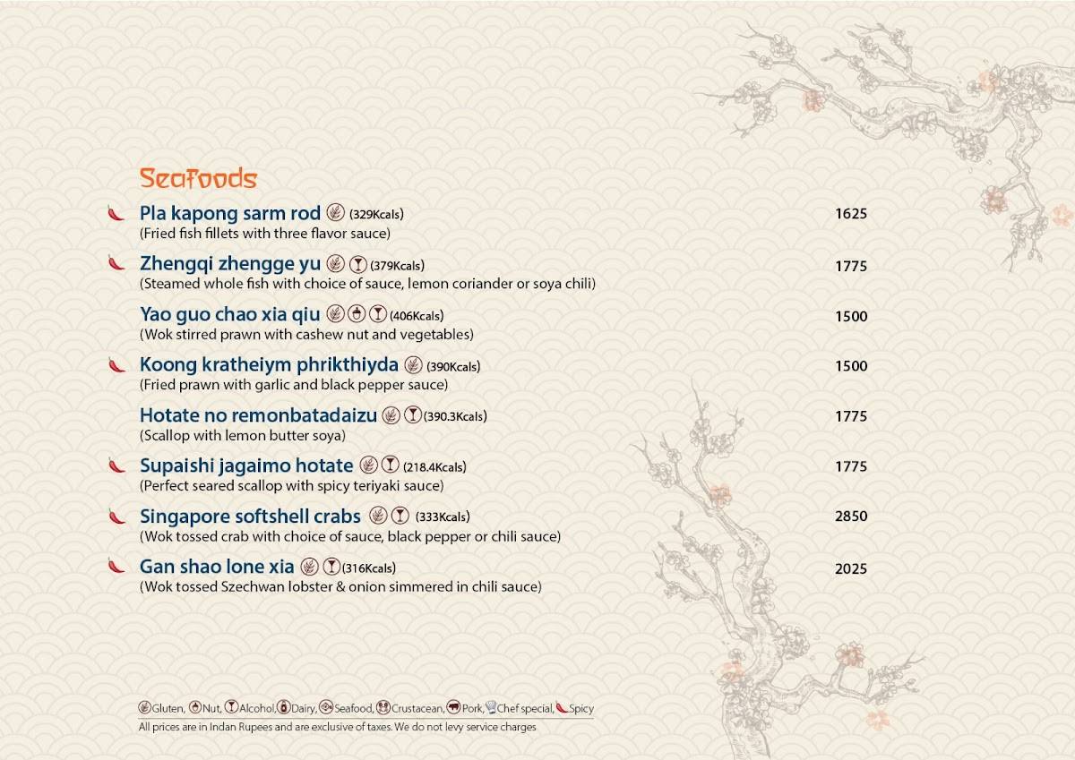 East Restaurant - Pan-Asian Rooftop menu