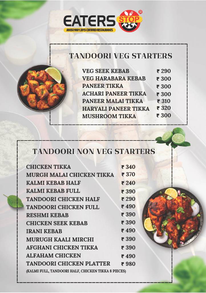 Eaters Stop Restaurant menu