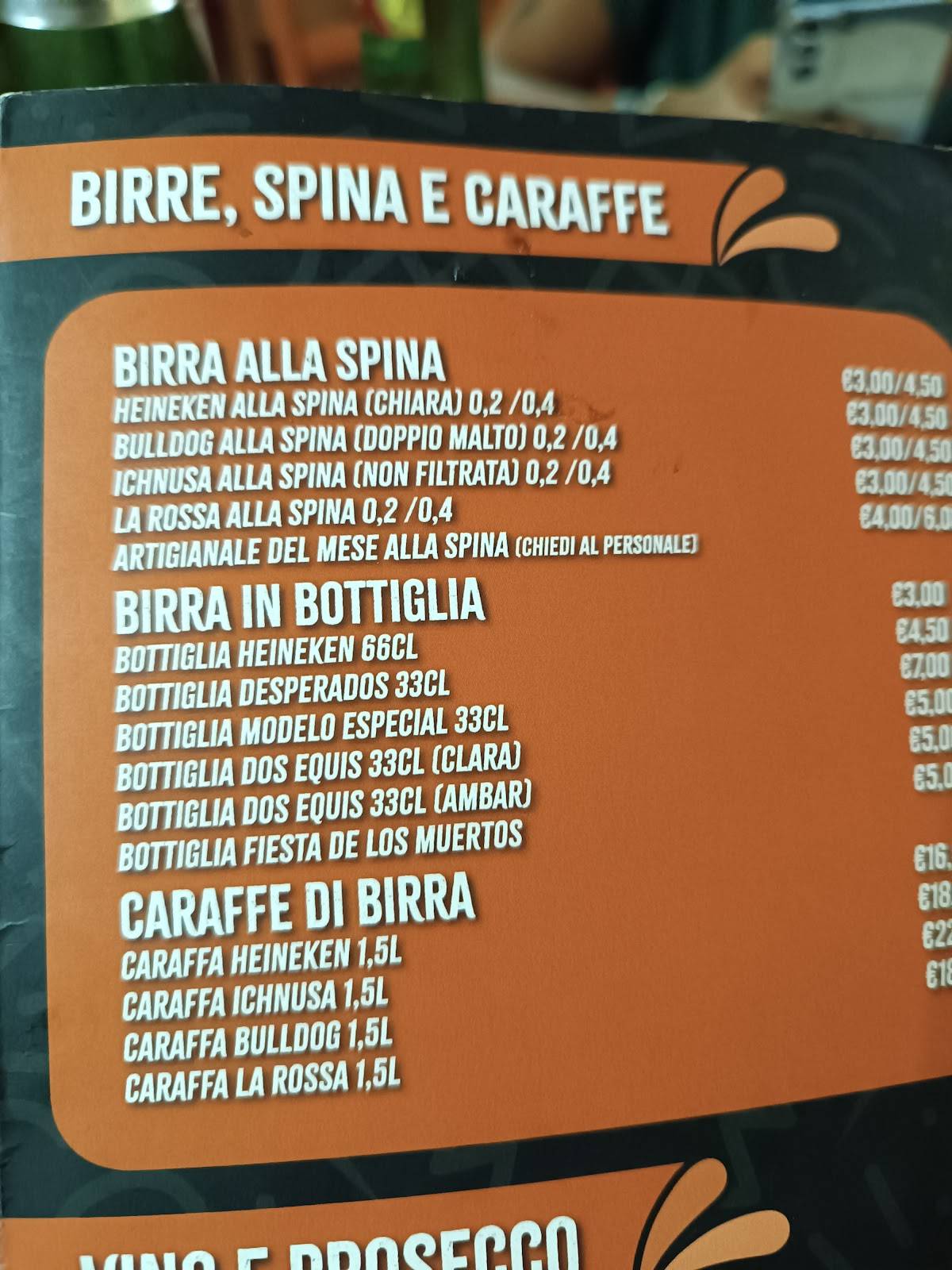 Menu di El Mosquito 