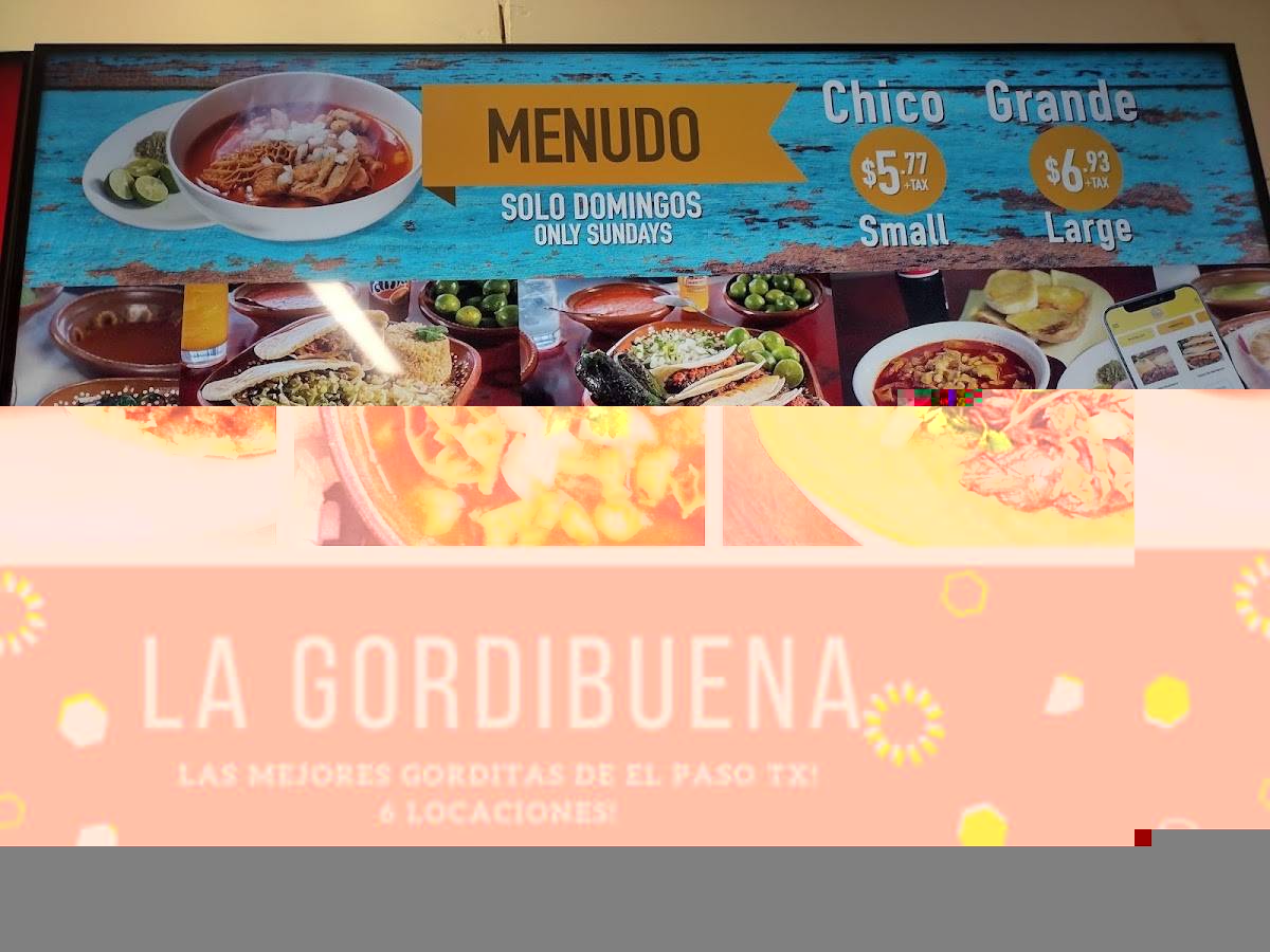 Menu at La Gordibuena North Loop restaurant, El Paso, N Loop Dr # A2