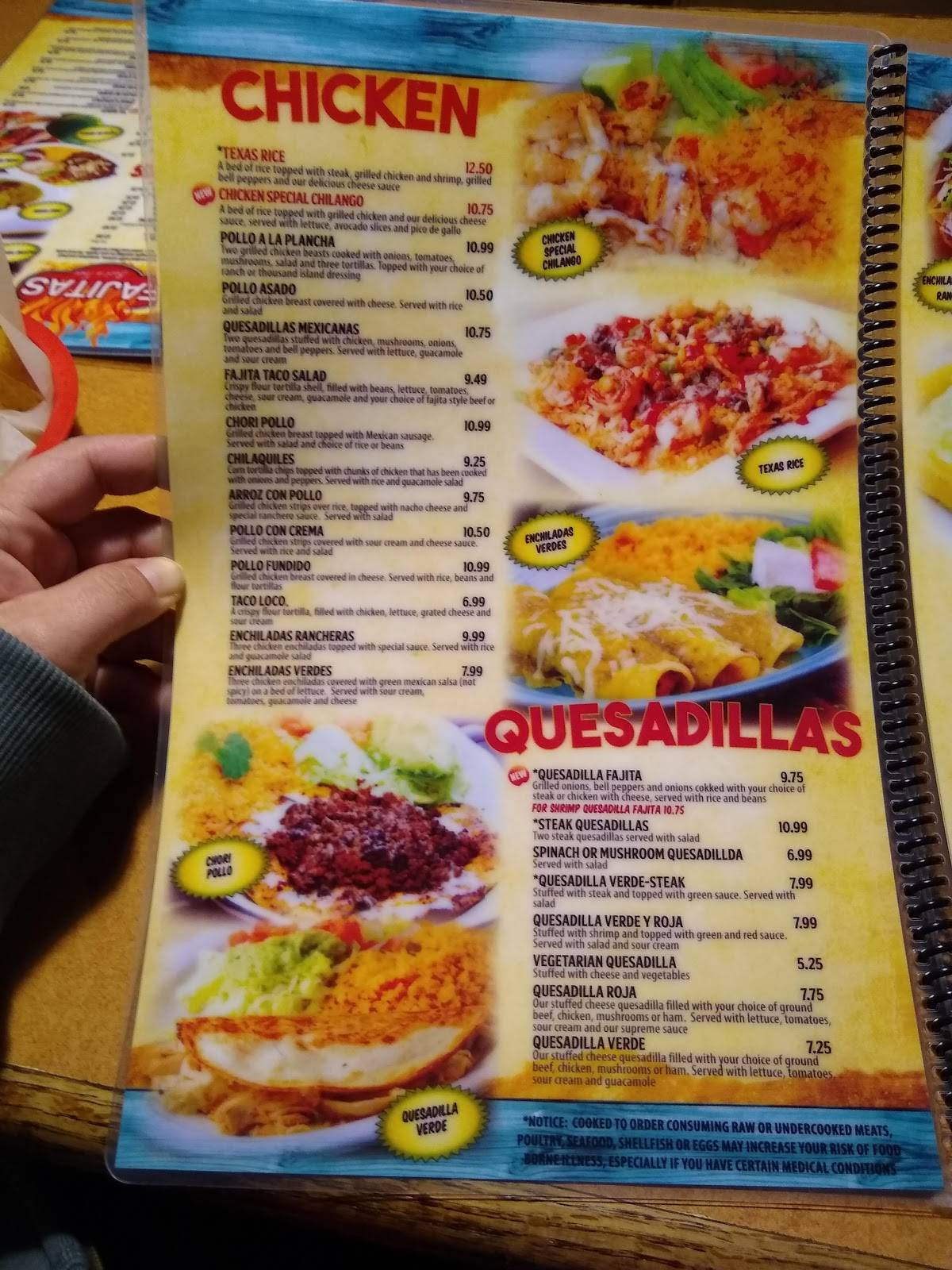 Menu at La Fogata restaurant, Elberton