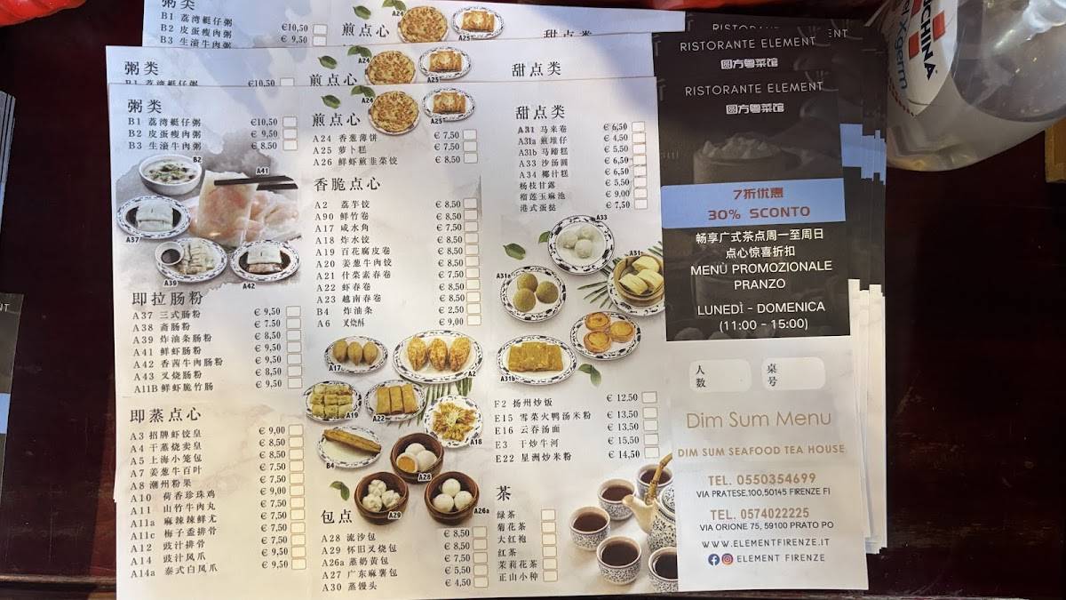 Menu di Element Firenze 圆方 