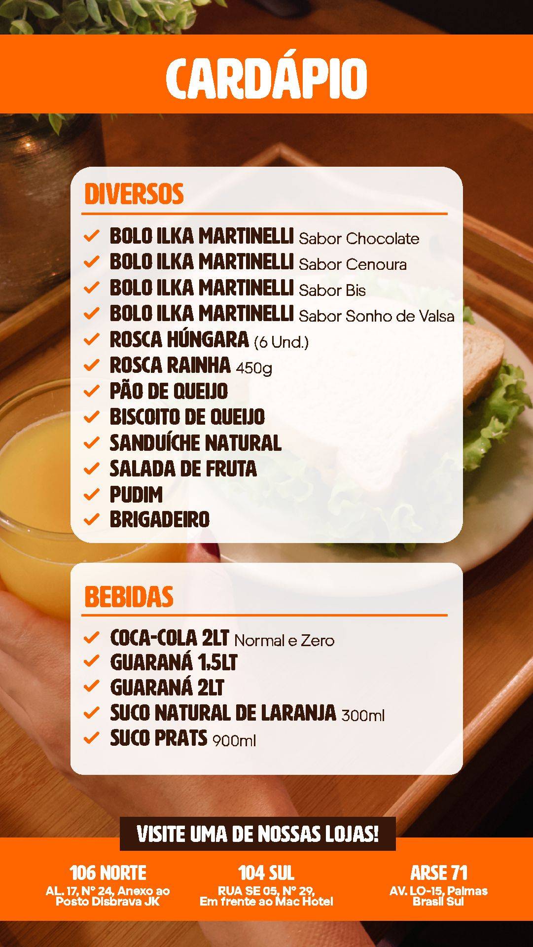 Empório do Salgado - 104 Sul cardápio