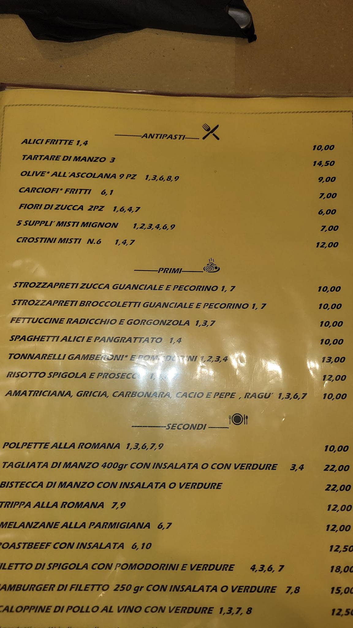 Menu di Enoteca Graziani 
