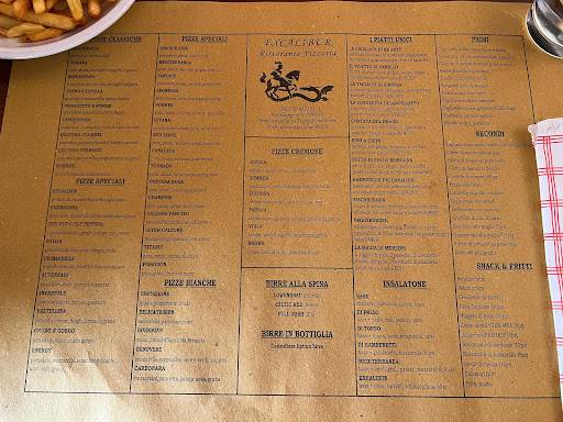 Menu di Excalibur Ristorante Pizzeria 